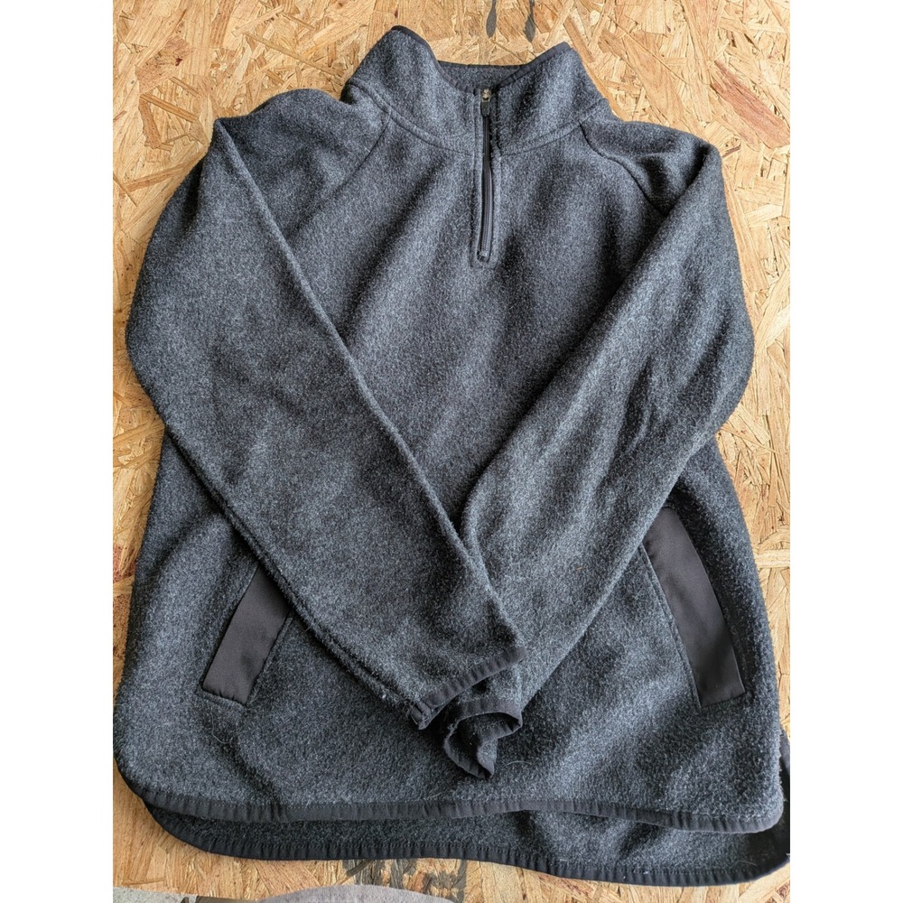 Tek Gear Essential Gear Mens Medium Charcoal Gray Quarter Zip Pullover Fleece
